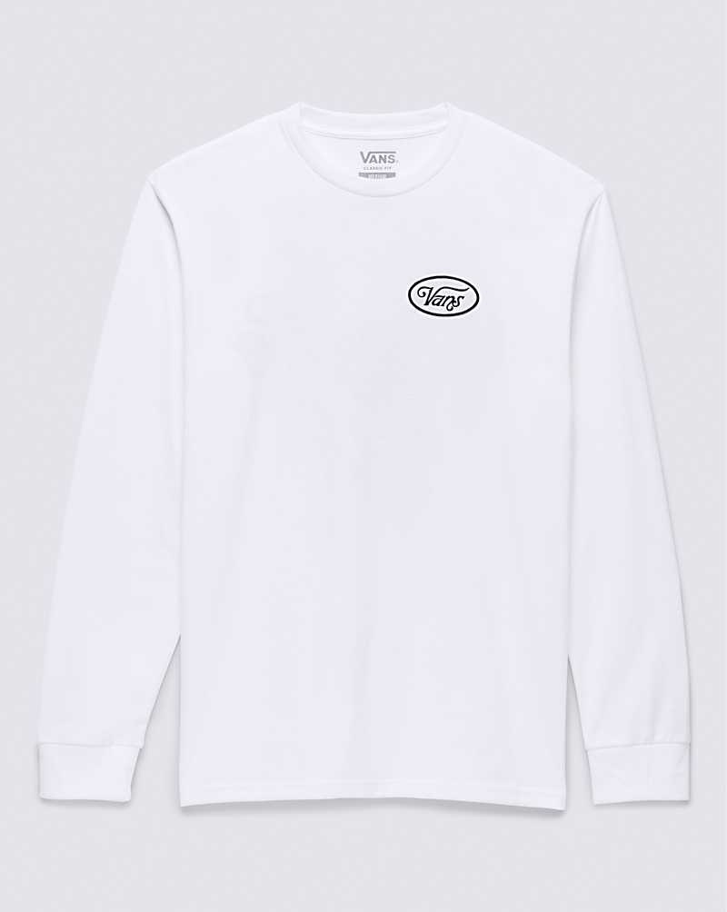 Men's Vans Composite Rose Long Sleeve T-Shirt White | USA MHC-890617