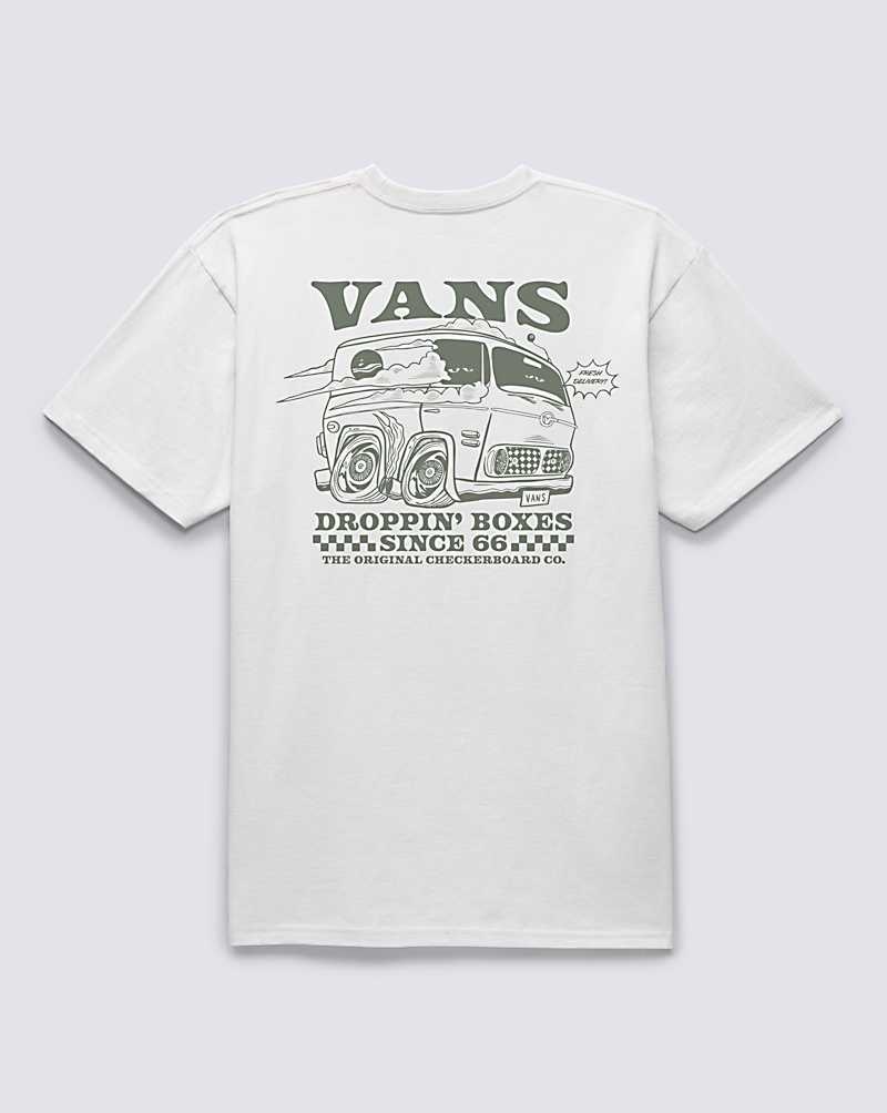 Men's Vans Curb Service T-Shirt White | USA ESB-724810