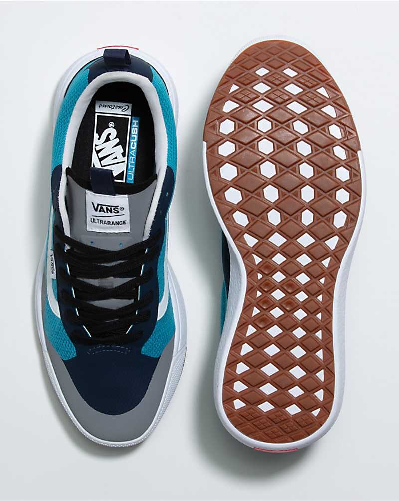 Men's Vans Customs Barrier Reef UltraRange EXO Shoes Blue | USA REK-748210