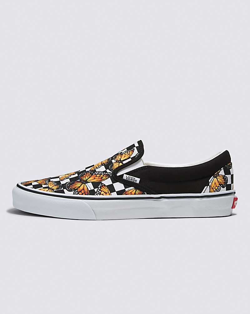 Men\'s Vans Customs Butterfly Checkerboard Slip-On Shoes Multicolor | USA KOW-457293