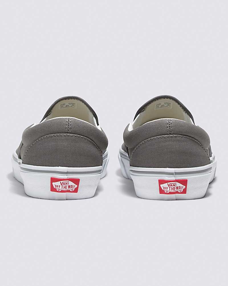 Men's Vans Customs Charcoal Slip-On Wide Shoes Grey | USA GVF-829647