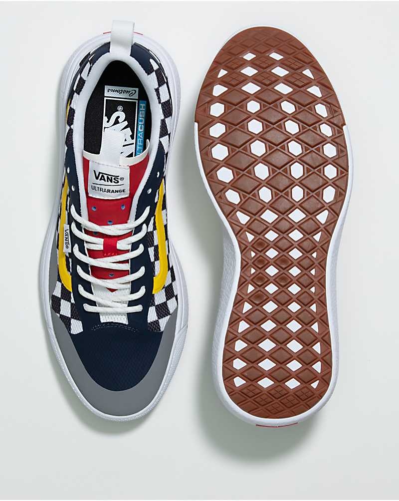 Men's Vans Customs Checkerboard UltraRange EXO Shoes Multicolor | USA SDZ-973265