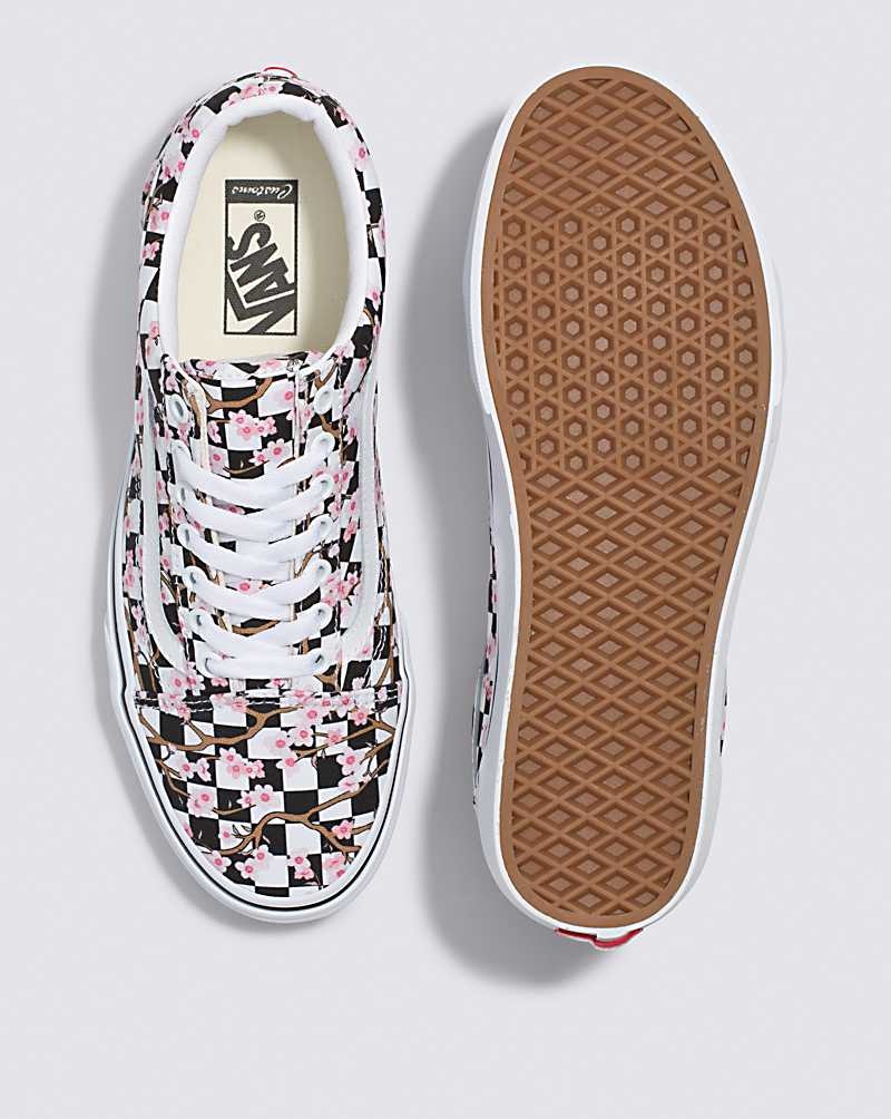 Men's Vans Customs Cherry Blossom Checkerboard Old Skool Shoes Multicolor | USA EHR-069437