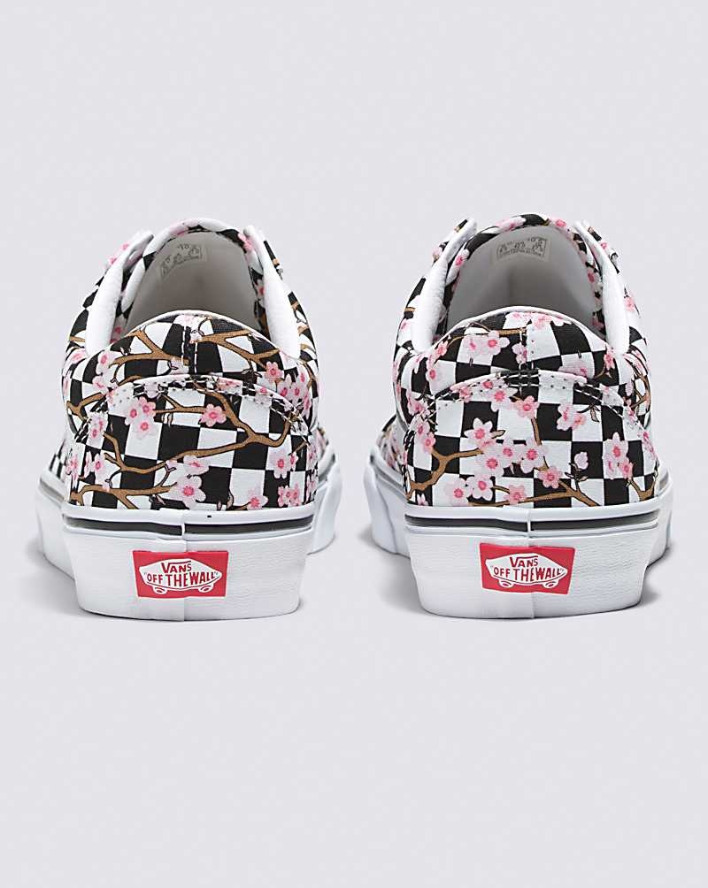 Men's Vans Customs Cherry Blossom Checkerboard Old Skool Shoes Multicolor | USA EHR-069437