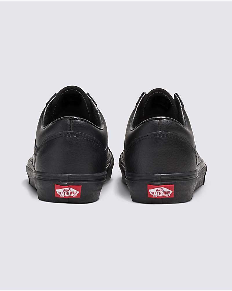 Men's Vans Customs Elevated Leather Old Skool Shoes Black | USA ATM-863790