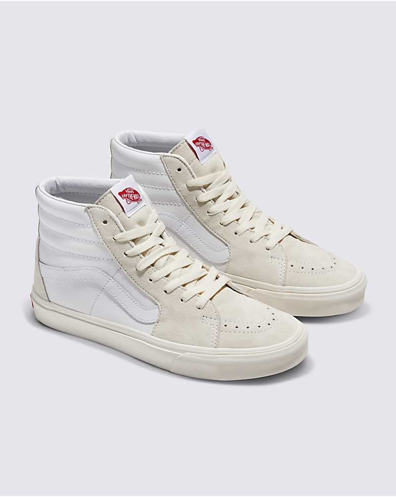 Men's Vans Customs Elevated Marshmallow Sk8-Hi Shoes White | USA LXP-216379