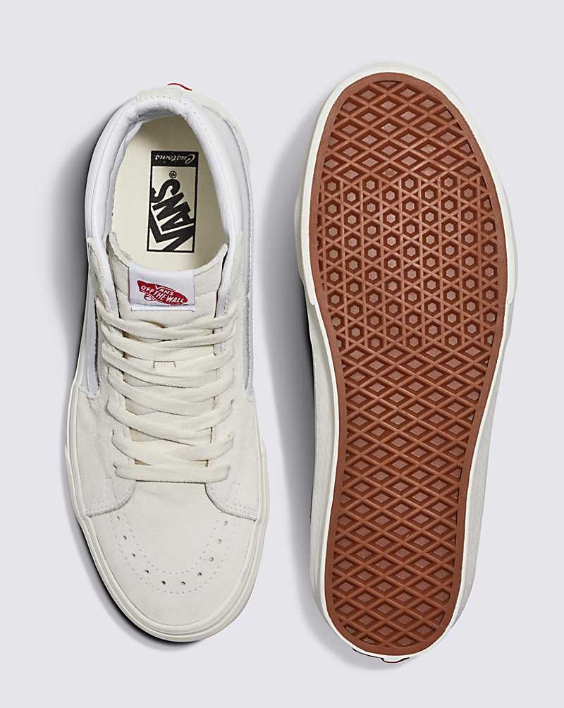 Men's Vans Customs Elevated Marshmallow Sk8-Hi Shoes White | USA LXP-216379