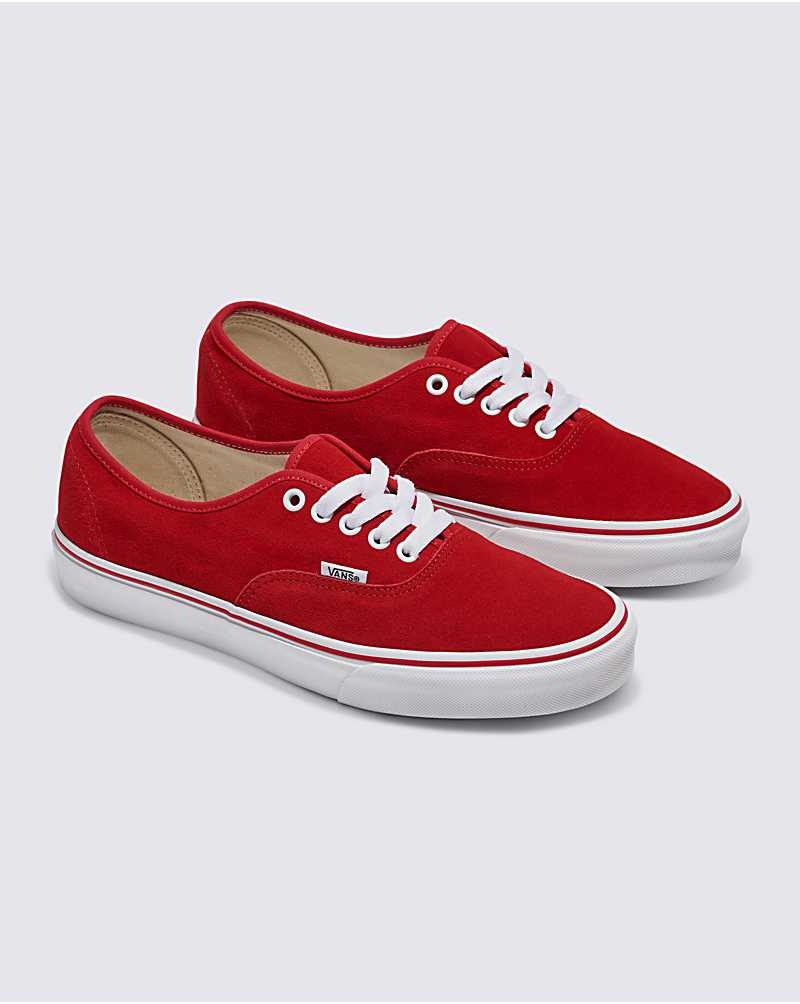 Men's Vans Customs Elevated Suede Authentic Shoes Red | USA RWX-750164