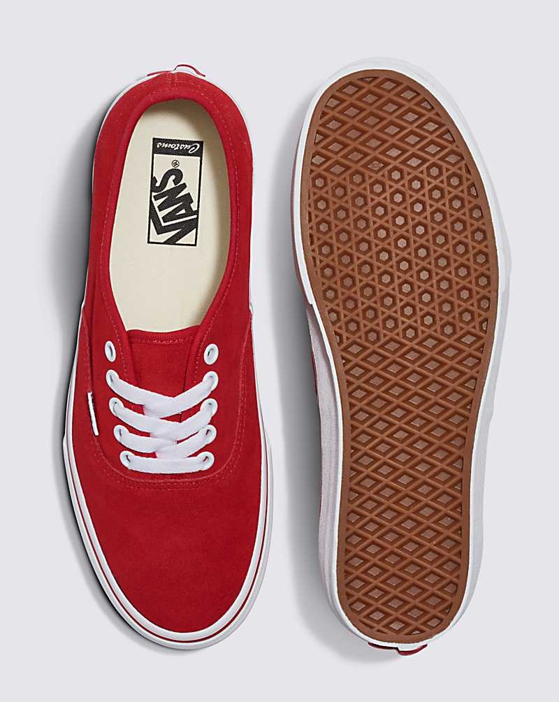 Men's Vans Customs Elevated Suede Authentic Shoes Red | USA RWX-750164