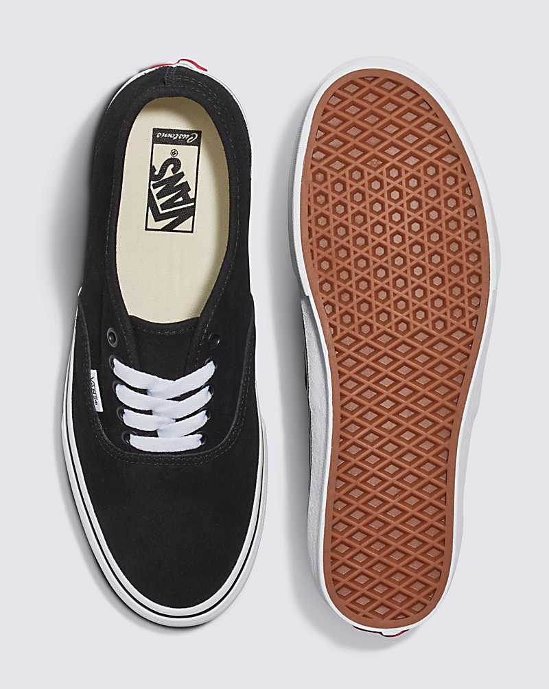 Men's Vans Customs Elevated Suede Authentic Shoes Black | USA QIV-159842