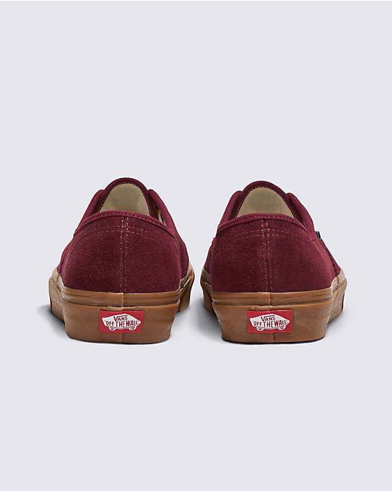 Men's Vans Customs Elevated Suede Gum Sole Authentic Shoes Burgundy | USA REL-914570