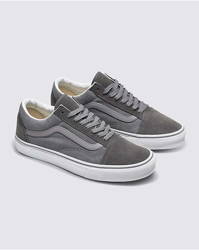 Men's Vans Customs Elevated Suede Old Skool Shoes Grey | USA LSV-104527