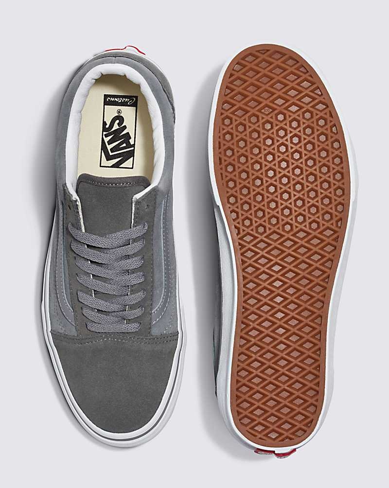 Men's Vans Customs Elevated Suede Old Skool Shoes Grey | USA LSV-104527