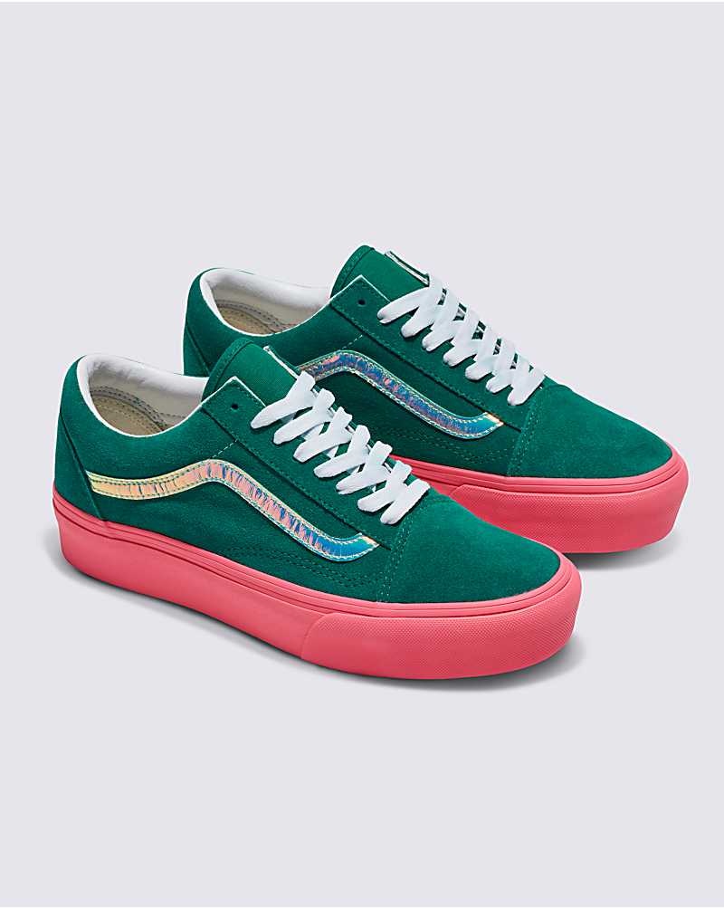 Men's Vans Customs Elevated Ultramarin Suede Platform Old Skool Shoes Green | USA TEP-683952