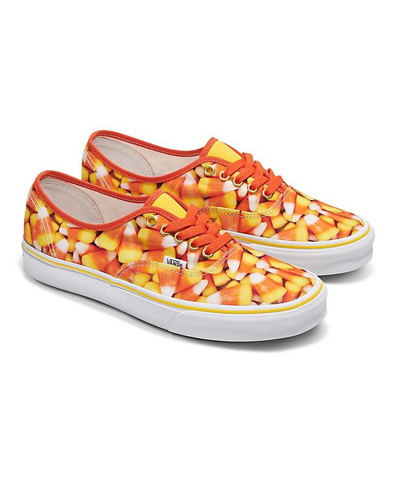 Men's Vans Customs Image Library Candy Corn Authentic Shoes Orange | USA GAB-840759