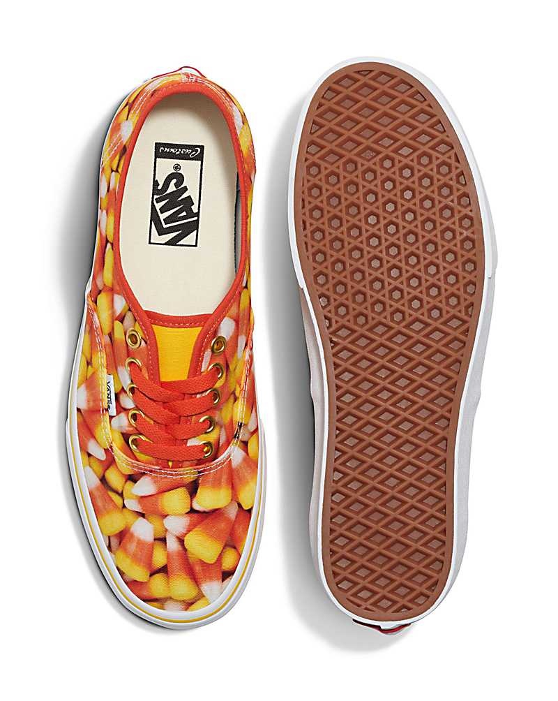 Men's Vans Customs Image Library Candy Corn Authentic Shoes Orange | USA GAB-840759