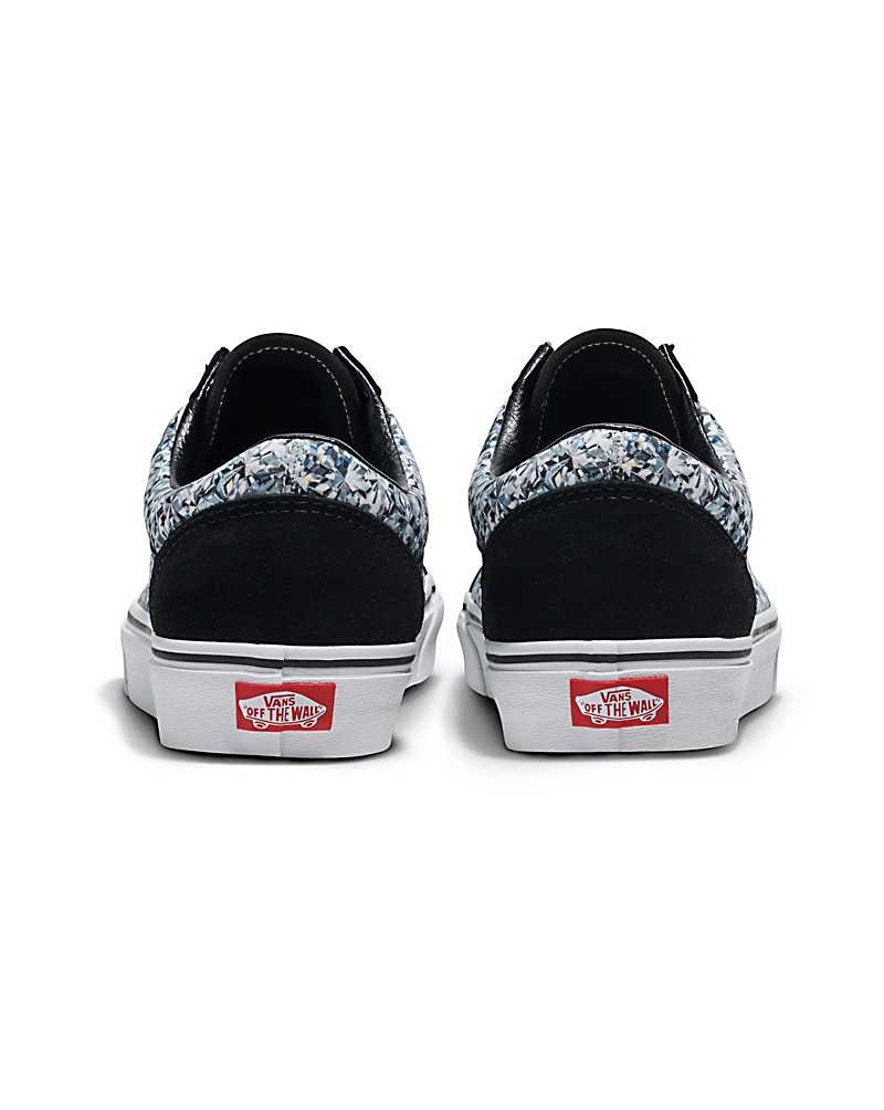 Men's Vans Customs Image Library Diamond Old Skool Shoes Black | USA ANR-230568