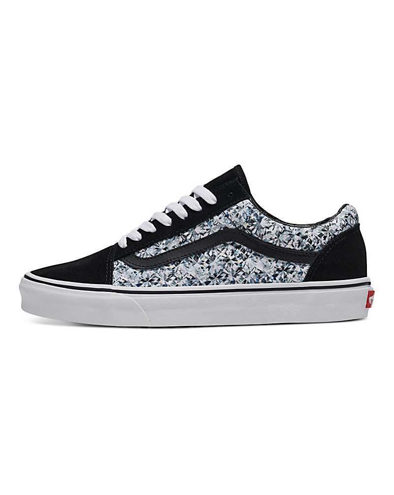 Men\'s Vans Customs Image Library Diamond Old Skool Shoes Black | USA ANR-230568