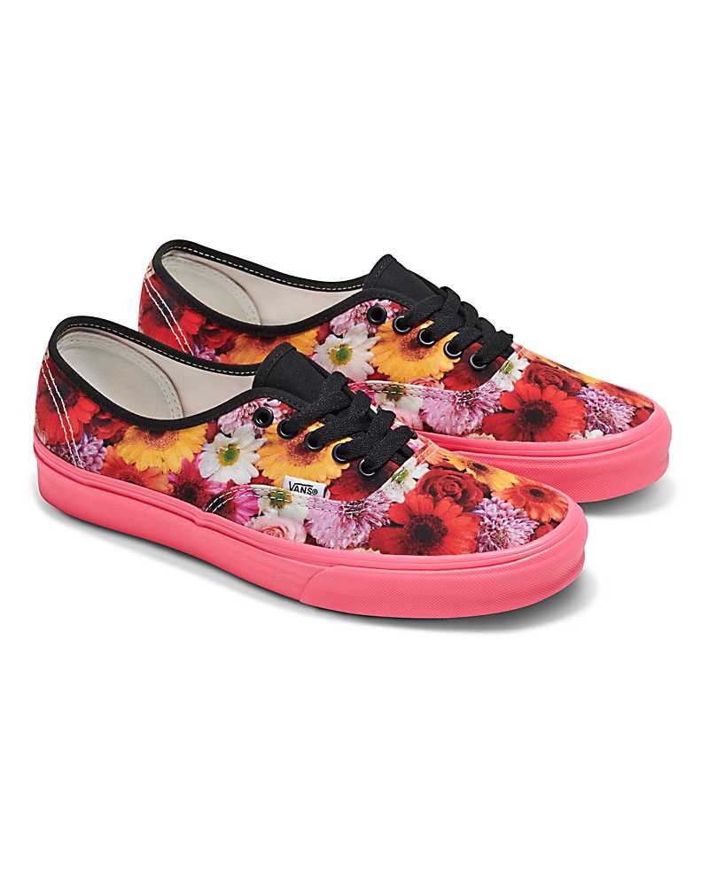 Men's Vans Customs Image Library Flowers Authentic Shoes Multicolor | USA STV-689427