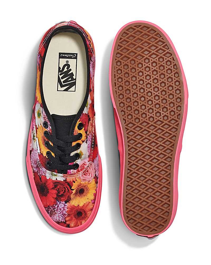 Men's Vans Customs Image Library Flowers Authentic Shoes Multicolor | USA STV-689427