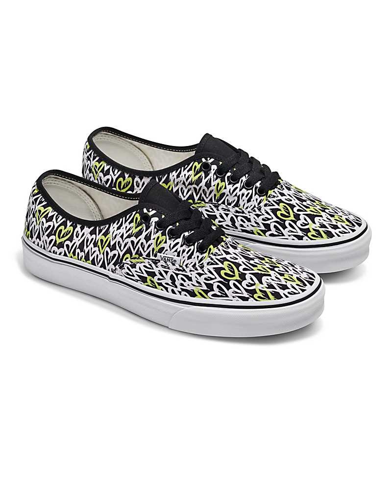 Men's Vans Customs Image Library Graffitti Hearts Authentic Shoes Multicolor | USA AYT-109528