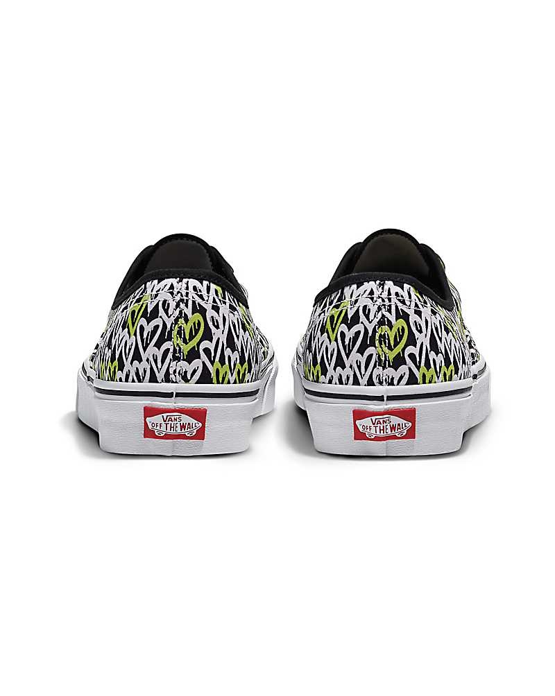 Men's Vans Customs Image Library Graffitti Hearts Authentic Shoes Multicolor | USA AYT-109528