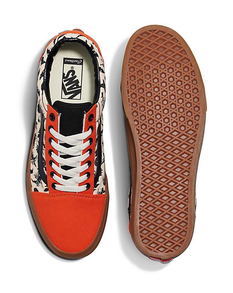 Men's Vans Customs Image Library Halloween Old Skool Shoes Orange | USA ASB-126495