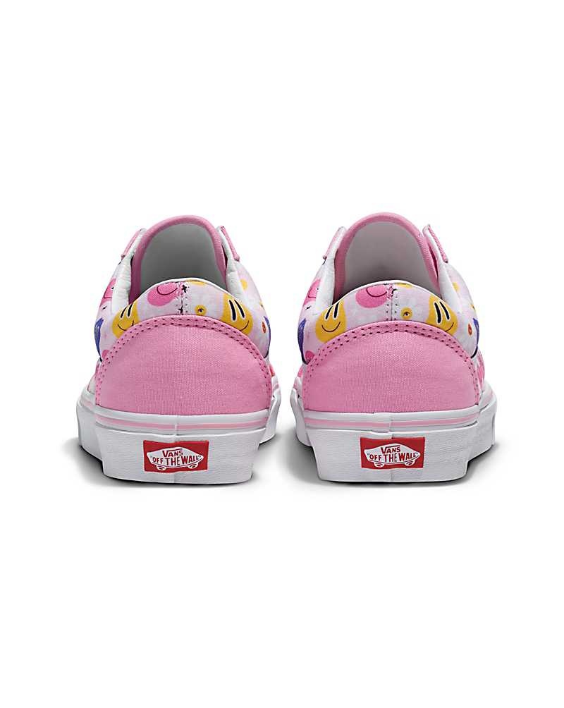 Men's Vans Customs Image Library Smiley Old Skool Shoes Pink | USA YUR-632954