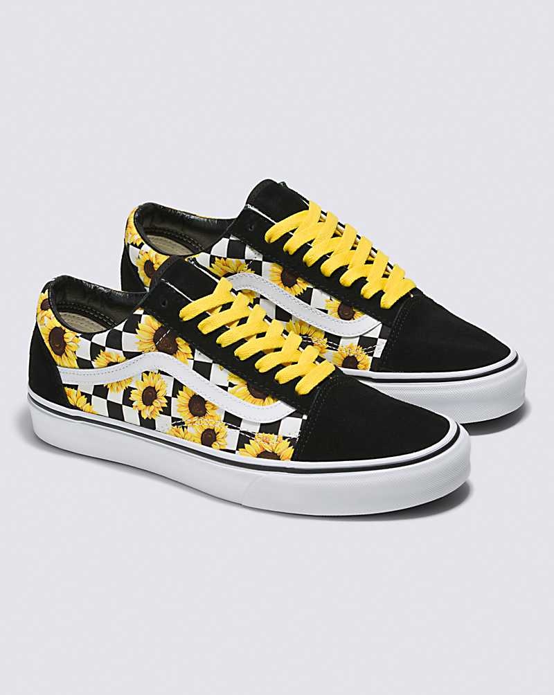 Men's Vans Customs Old Skool Shoes Black Yellow | USA UXM-583976