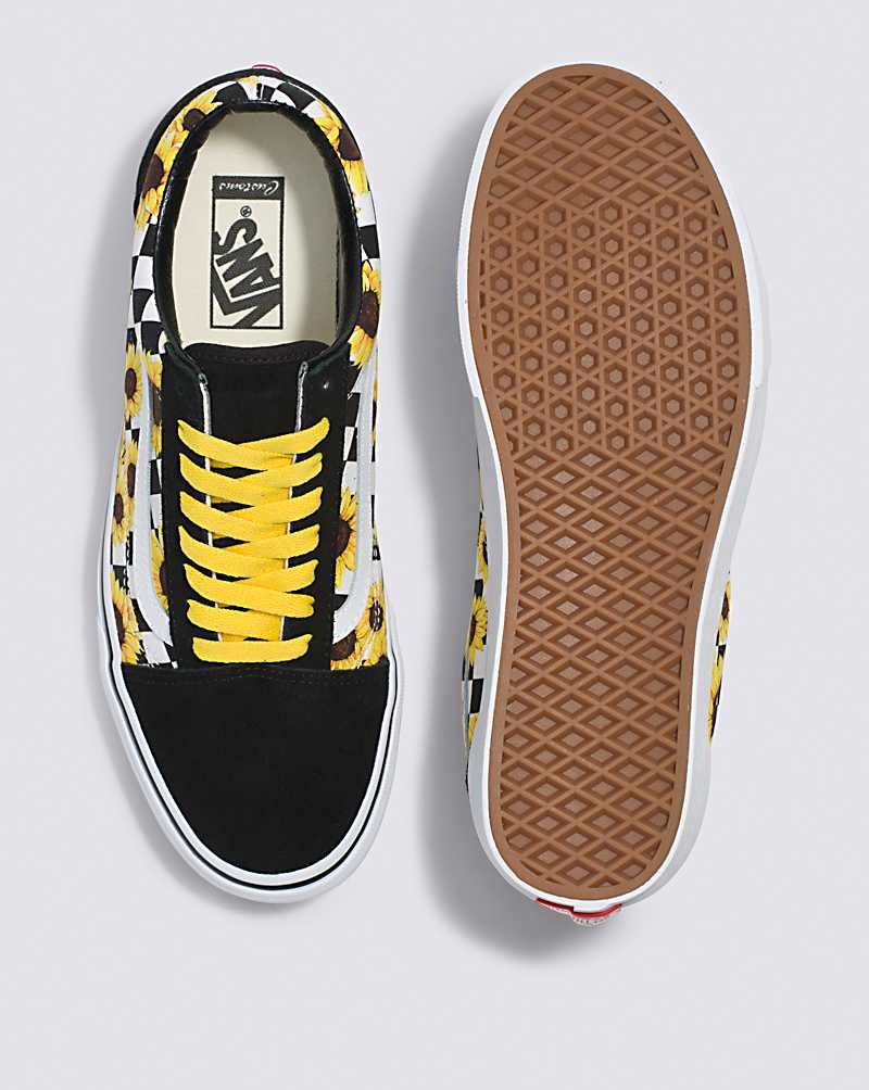 Men's Vans Customs Old Skool Shoes Black Yellow | USA UXM-583976