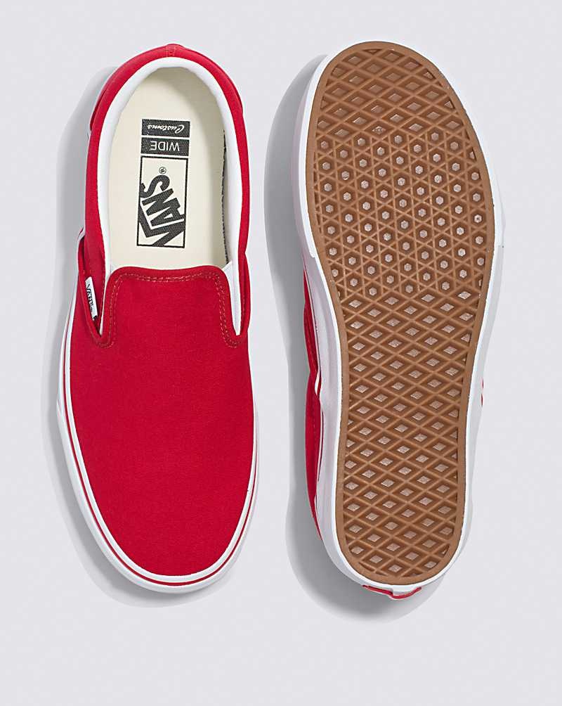 Men's Vans Customs Racing Slip-On Wide Shoes Red | USA UTA-564823