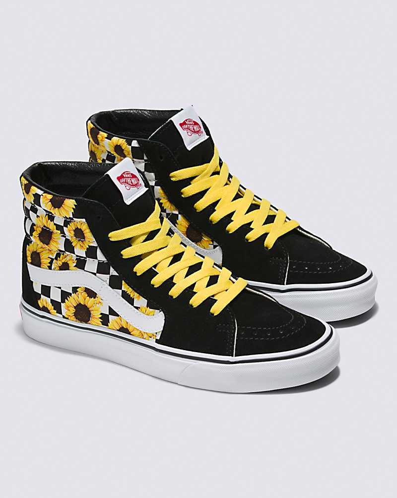 Men's Vans Customs Sk8-Hi Shoes Black Yellow | USA YKJ-823146