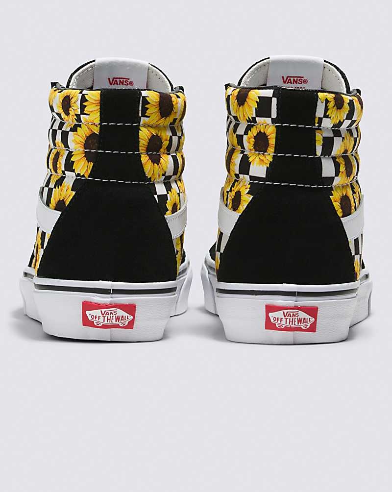 Men's Vans Customs Sk8-Hi Shoes Black Yellow | USA YKJ-823146