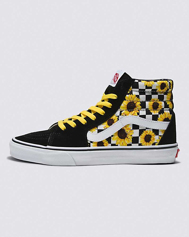 Men\'s Vans Customs Sk8-Hi Shoes Black Yellow | USA YKJ-823146