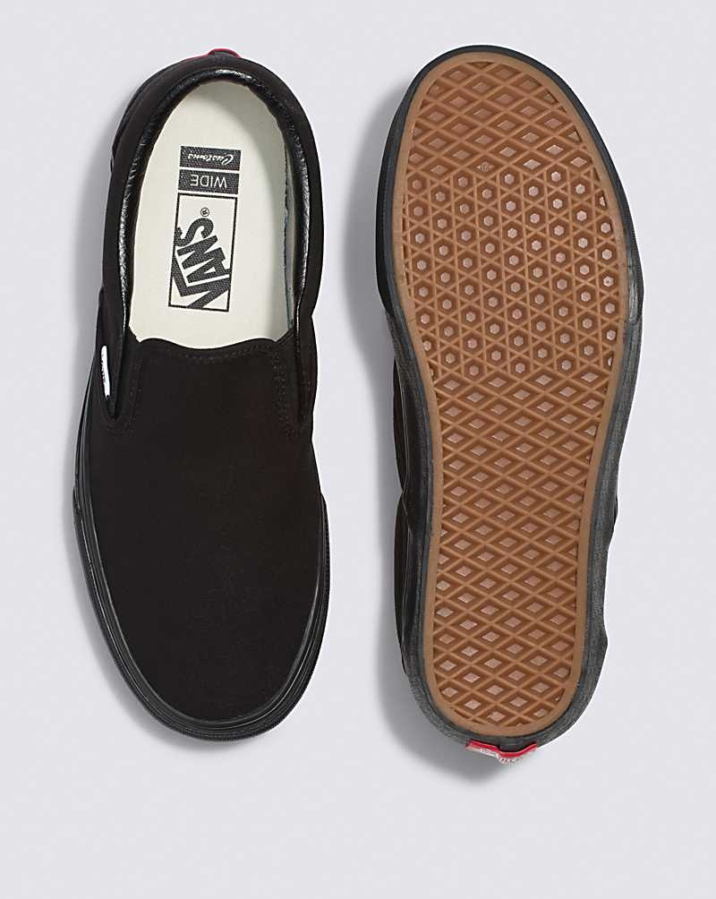 Men's Vans Customs Slip-On Wide Shoes Black | USA GTU-732516