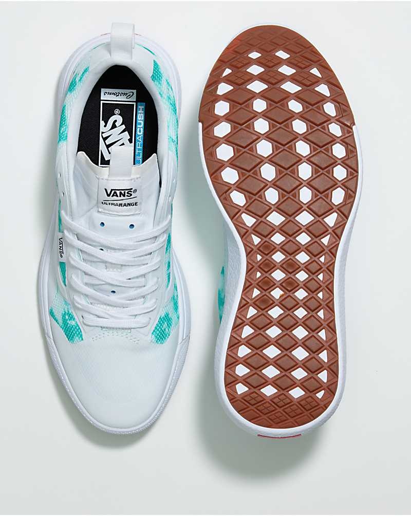 Men's Vans Customs UltraRange EXO Shoes Turquoise White | USA NMS-587921