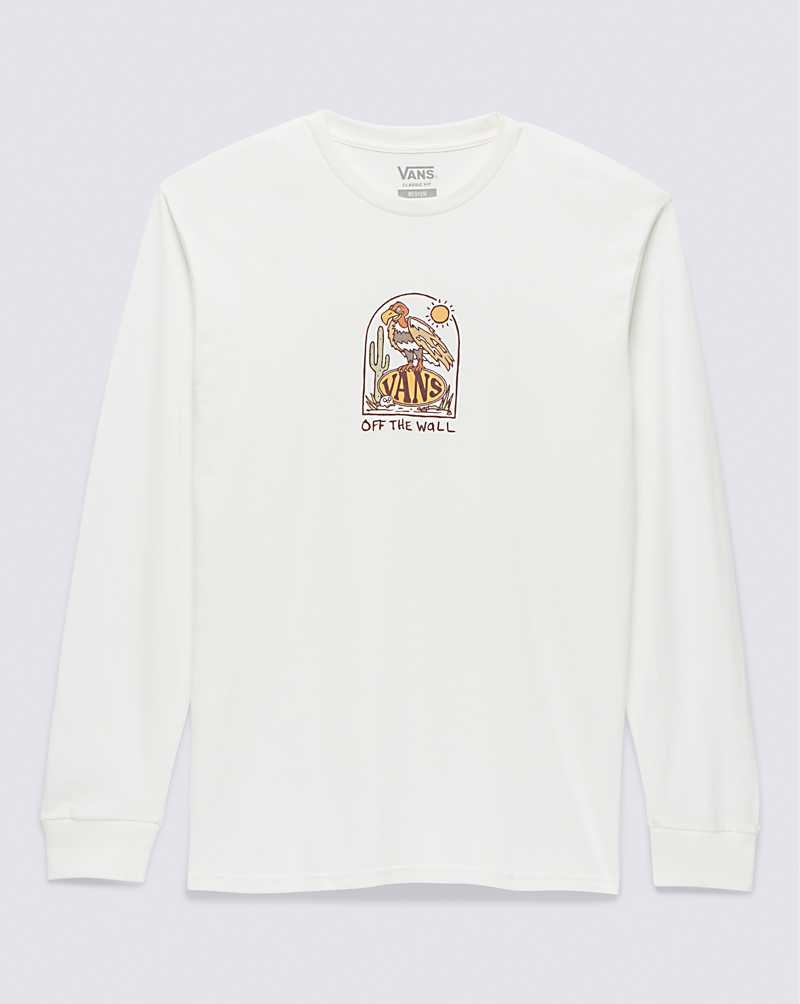 Men's Vans Deserted Long Sleeve T-Shirt White | USA VPR-168357