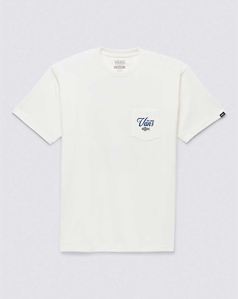 Men's Vans Fishing Club Pocket T-Shirt White | USA UPO-150628