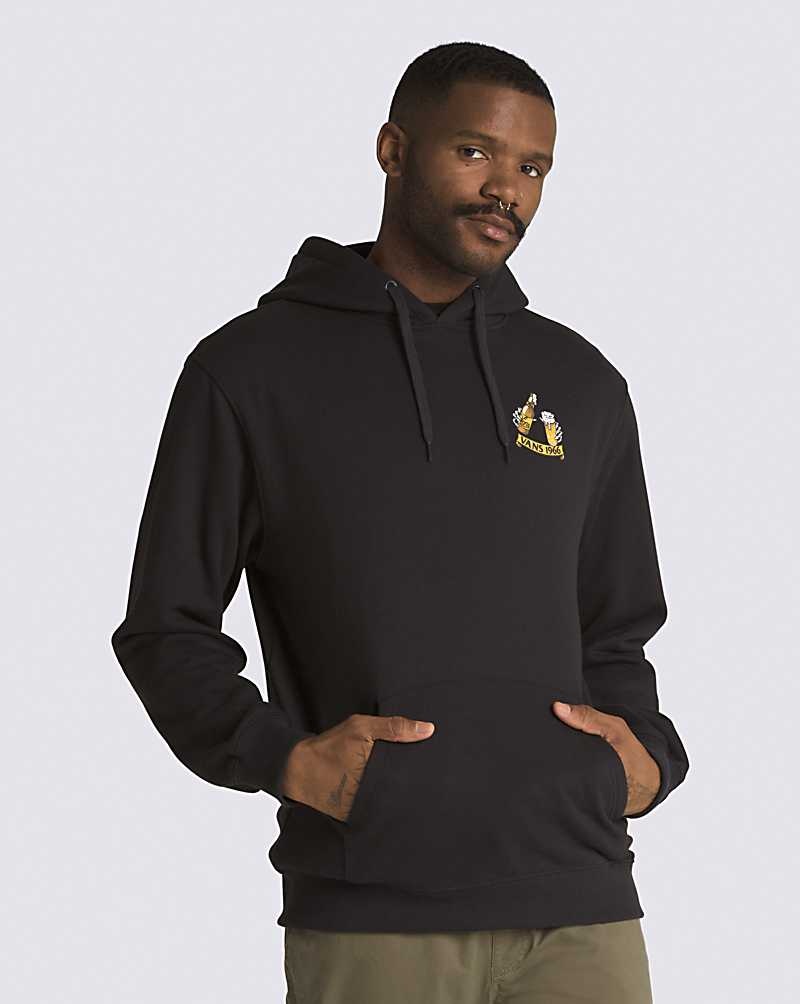 Men's Vans Freezing Cold Pullover Hoodie Black | USA IFS-580164