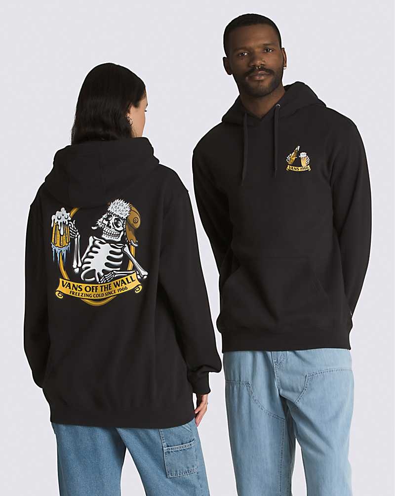 Men's Vans Freezing Cold Pullover Hoodie Black | USA IFS-580164