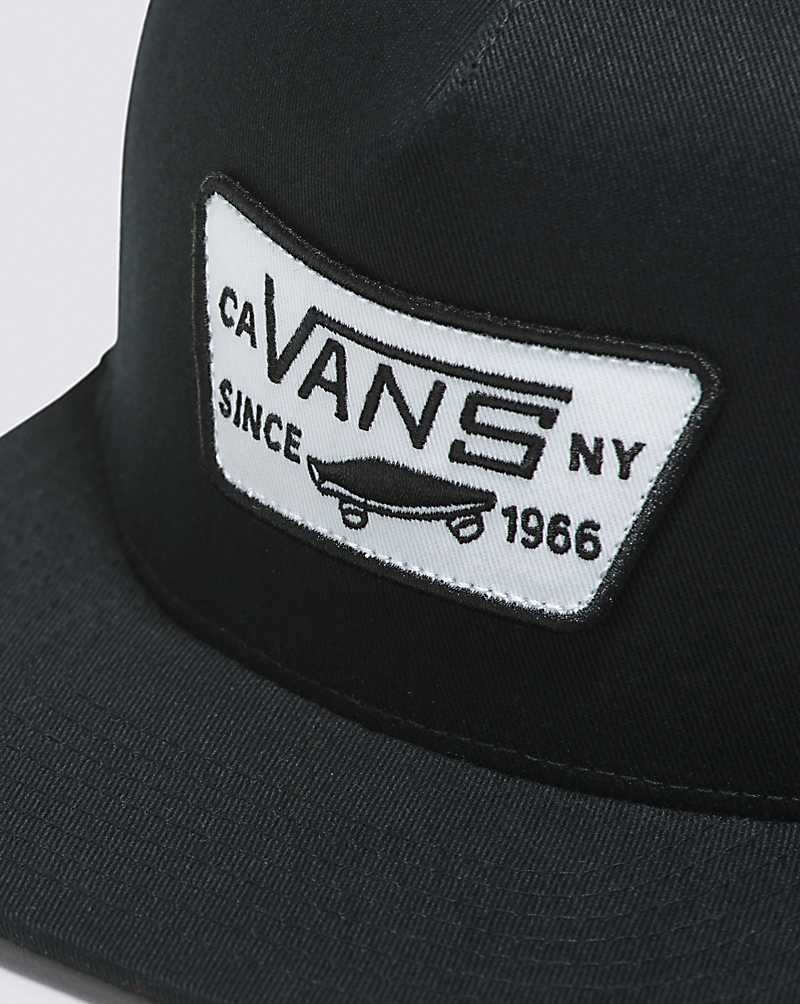 Men's Vans Full Patch Snapback Hats Black | USA BCT-650718