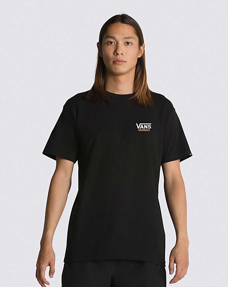 Men's Vans Georgia Peachy Keen T-Shirt Black | USA WNV-708492