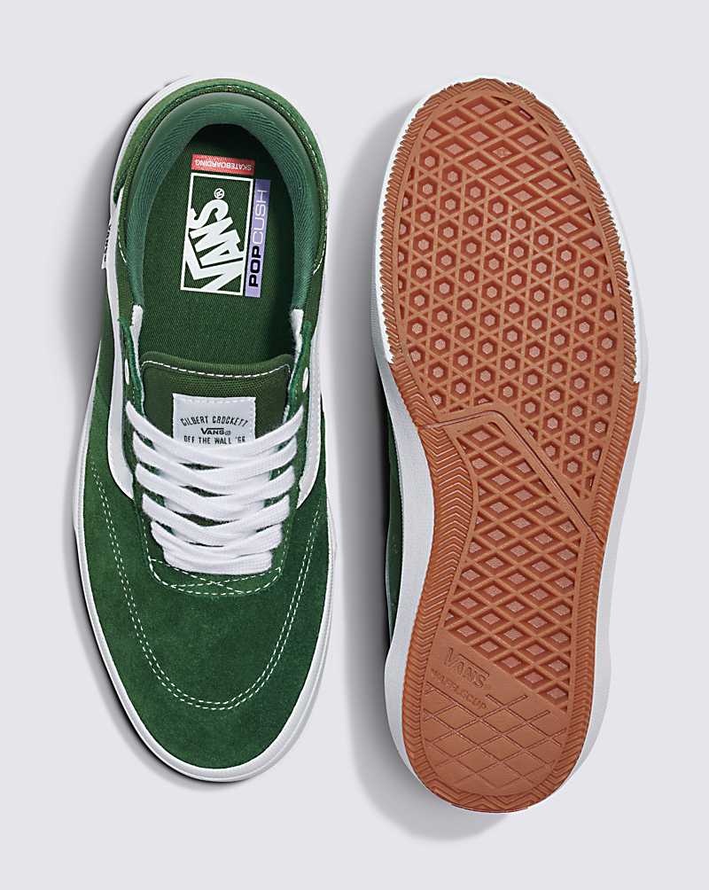 Men's Vans Gilbert Crockett Skate Shoes Green White | USA KLZ-064197