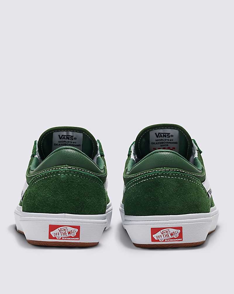 Men's Vans Gilbert Crockett Skate Shoes Green White | USA KLZ-064197