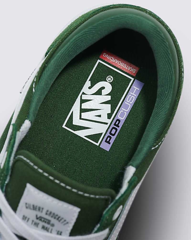 Men's Vans Gilbert Crockett Skate Shoes Green White | USA KLZ-064197