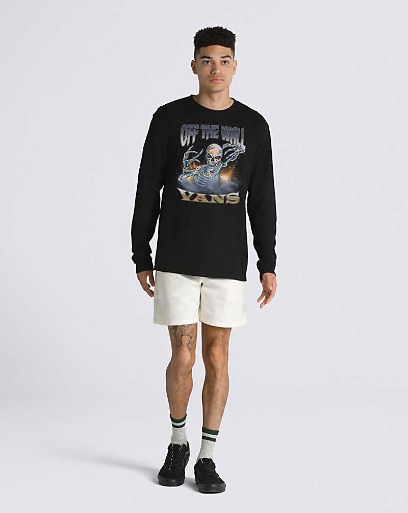 Men's Vans Golden Era Long Sleeve T-Shirt Black | USA EQW-791546