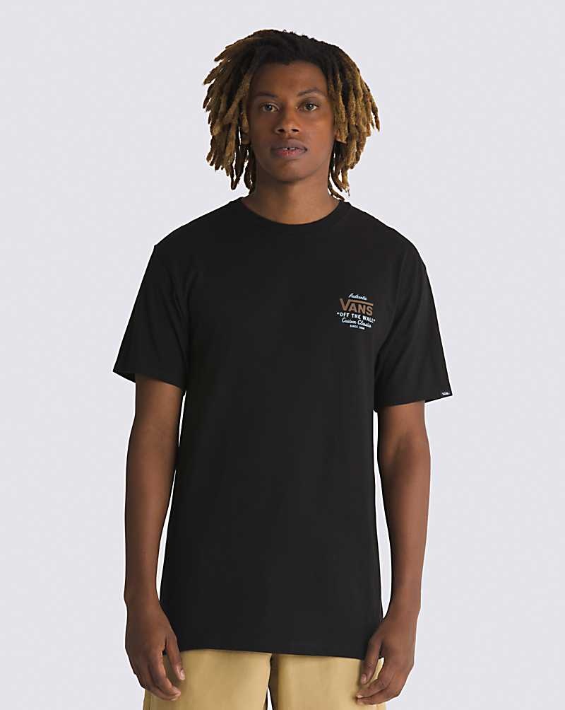 Men's Vans Holder St Classic T-Shirt Black | USA XUM-860497