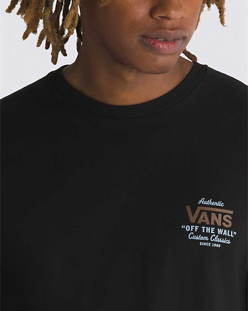 Men's Vans Holder St Classic T-Shirt Black | USA XUM-860497