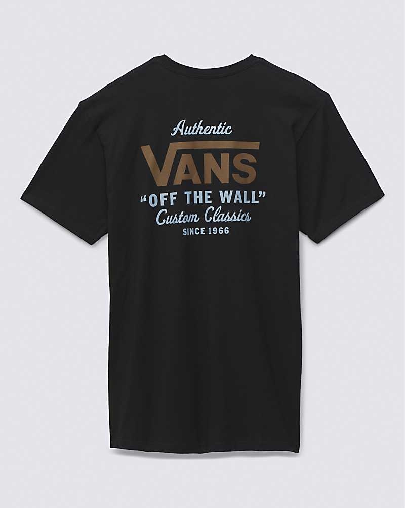 Men's Vans Holder St Classic T-Shirt Black | USA XUM-860497