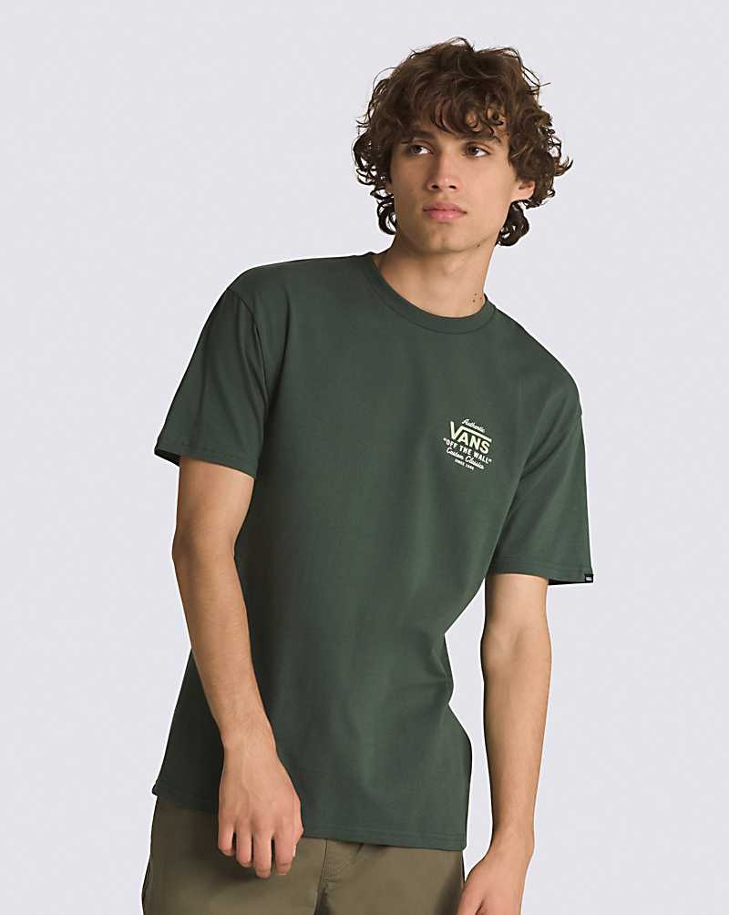 Men's Vans Holder St Classic T-Shirt Green | USA SIV-504679